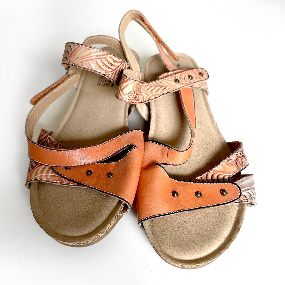 L'Artiste By Spring Step Sandals Women's Size US 10 EU 41 Quilana Peach